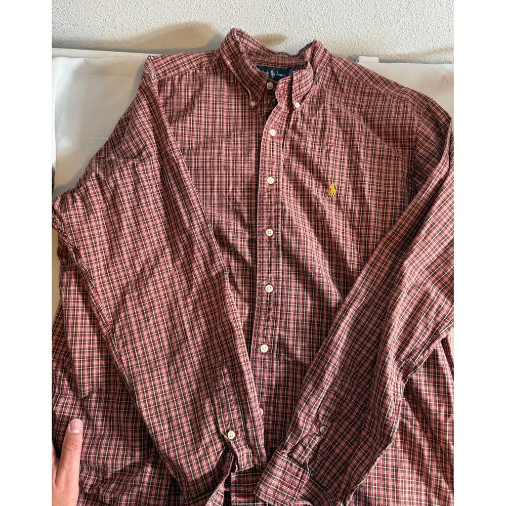 Polo Ralph Lauren Shirt 2X Mens Brown Plaid Classic Fit Long Sleeve‎ XXL